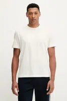 Bavlněné tričko EA7 Emporio Armani pánské, béžová barva, s aplikací, AF10375-7M000898