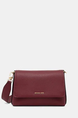 Kožená kabelka MICHAEL Michael Kors NESSA vínová barva, 30T5G8ZM1L