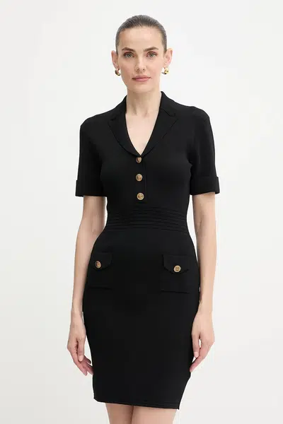 Šaty Guess FELICITY černá barva, mini, přiléhavé, W5YK29 Z0130