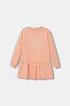 Dětské bavlněné šaty Guess oranžová barva, mini, K5YK11 KAD74