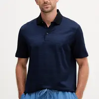 Bavlněné polo tričko BOSS pánské, tmavomodrá barva, 50543402