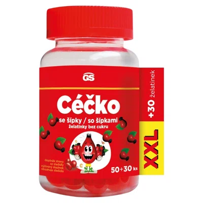GS CÉČKO se šípky želatinky bez cukru XXL 50 + 30 kusů