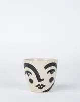 In August Company Painted Face Cup - Black w/cheeks