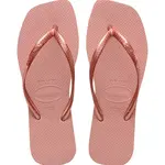 Žabky Havaianas SQUARE dámské, růžová barva, na plochém podpatku, 4148301.3544