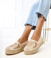 Gemre Beige embroidered platform espadrilles Lorina
