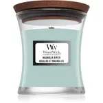 Woodwick Magnolia Birch vonná svíčka s dřevěným knotem 85 g