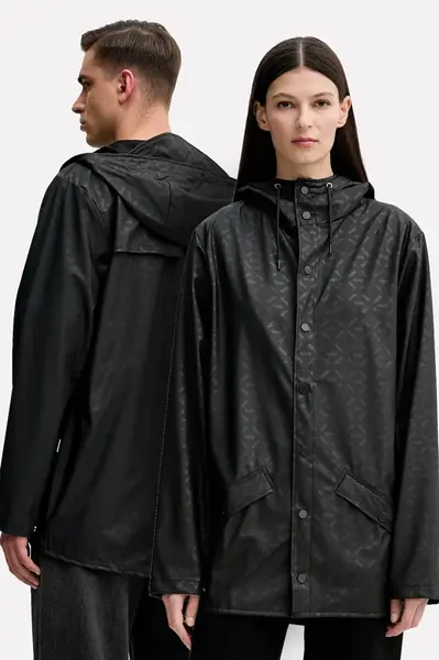 Bunda Rains Jacket W3 černá barva, přechodná, oversize, 12010