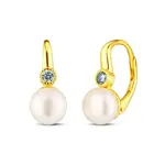 JwL Luxury Pearls Slušivé pozlacené náušnice s perlami a zirkony JL0851