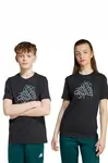 Dětské bavlněné tričko adidas černá barva, s potiskem, JV5104