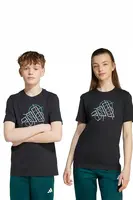 Dětské bavlněné tričko adidas černá barva, s potiskem, JV5104