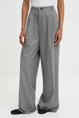 Kalhoty Answear.LAB dámské, černá barva, široké, high waist
