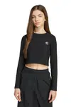 Dětské tričko s dlouhým rukávem adidas Originals černá barva, JW2597