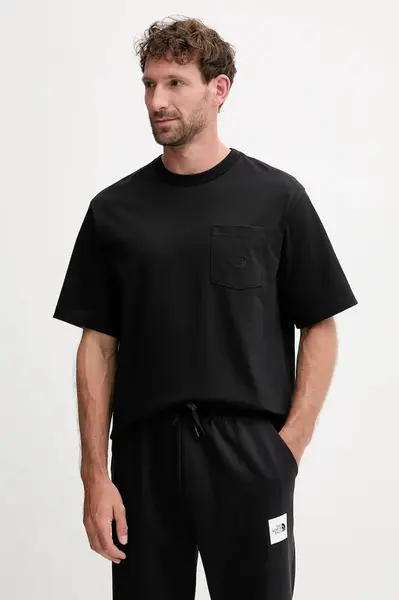 Bavlněné tričko The North Face Dome Relaxed pánské, černá barva, NF0A8DYPJK31