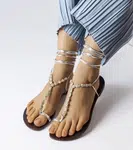 Gemre Silver sandals with rhinestones Troghi