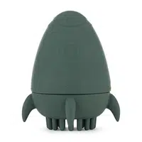 PETITE&MARS Hračka silikonová do vody s kartáčkem Splashy Rocket Misty Green 6m+