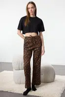 Trendyol Multicolored 100% Cotton Leopard Patterned Knitted Pajama Bottoms
