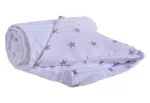 Medi Partners Blanket 75x100 cotton + minky – Gray stars on white + white minky