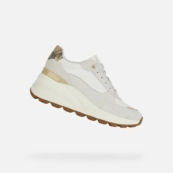 Cream women's sneakers Geox Spherica EC13 - Women's