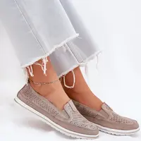 EVENTO Semišové topánky s nízkym béžovým a zlatom Inez