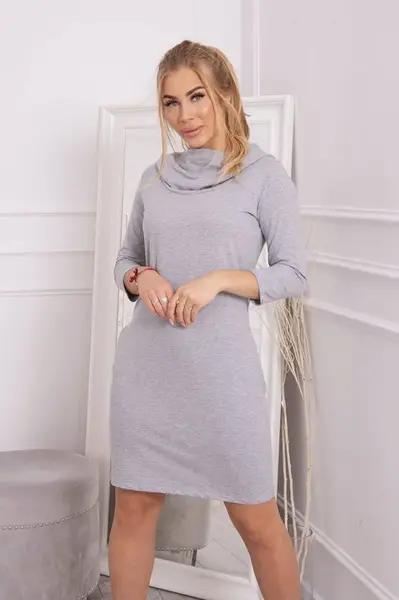 Dress with hood and pockets gray