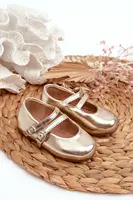 FR1 Detské baletky so zlatými prúžkami Margenis