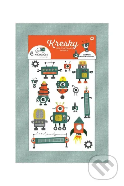 Kresky: Robotické (Dočasné tetovačky) - Hedviga Gutierrez (ilustrátor)