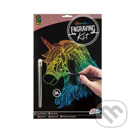 Vyškrabávací sada A4 - Jednorožec