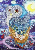 Diamantový obrázek 7D - Sova 30 x 40 cm
