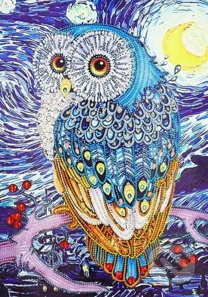Diamantový obrázek 7D - Sova 30 x 40 cm