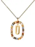 PDPAOLA Krásný pozlacený náhrdelník písmeno "U" LETTERS CO01-280-U (řetízek, přívěsek)