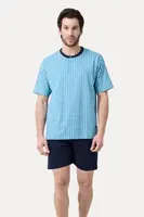 Pánské pyžamo krátké ENRIQUE L Modrá