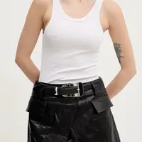Kožená sukně IRO černá barva, mini, WP31YORI