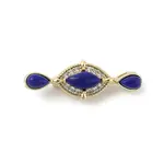 Brass Micro Pave Cubic Zirconia & Optimized Lapis Box Clasps