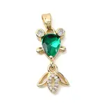 Brass Micro Pave Cubic Zirconia Pendants