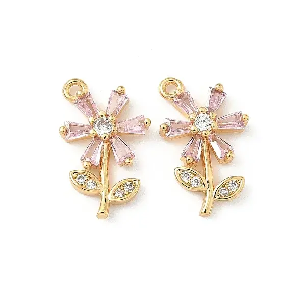 Brass Micro Pave Cubic Zirconia Pendants