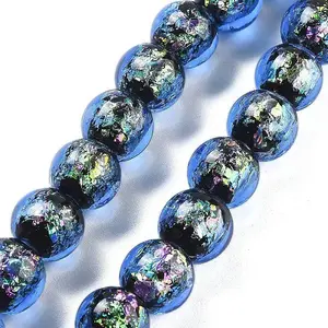 Handmade Foil Lampwork Beads Strands