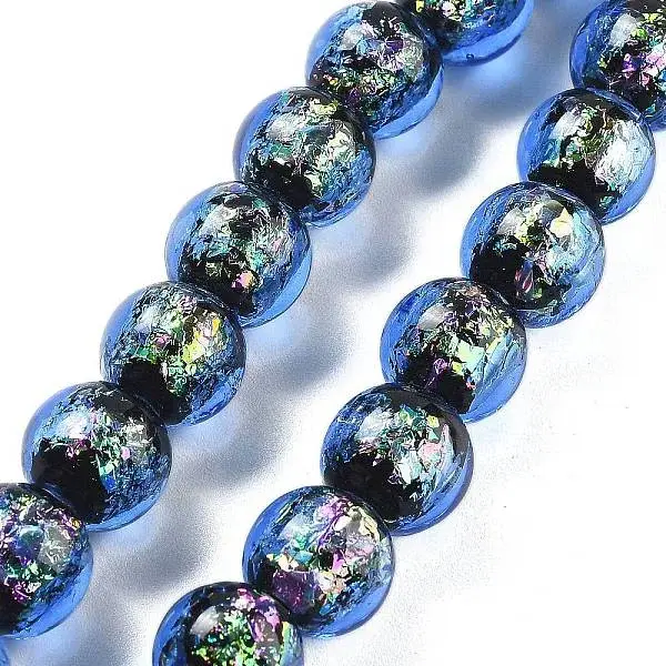 Handmade Foil Lampwork Beads Strands