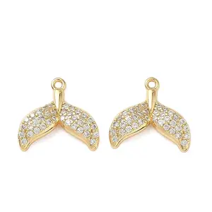 Brass Micro Pave Cubic Zirconia Charms