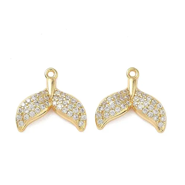 Brass Micro Pave Cubic Zirconia Charms