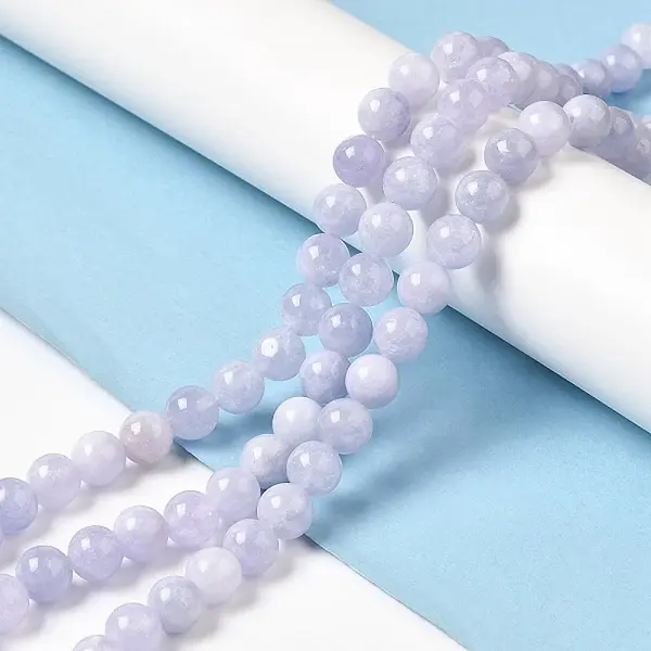 Natural Dyed White Jade Beads Strands
