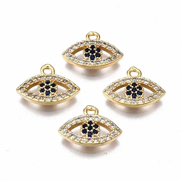 Brass Micro Pave Cubic Zirconia Charms