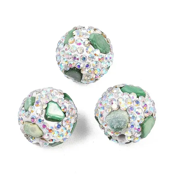 Handmade Polymer Clay Rhinestone Beads
