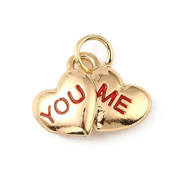 Valentine's Day Brass Enamel Pendants