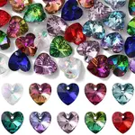 40Pcs 10 Colors Faceted Glass Charms