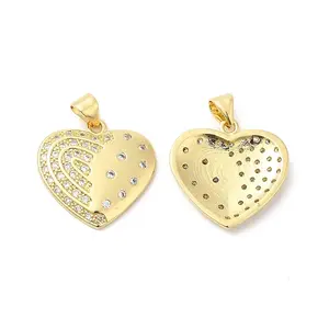 Brass Micro Pave Clear Cubic Zirconia Pendants