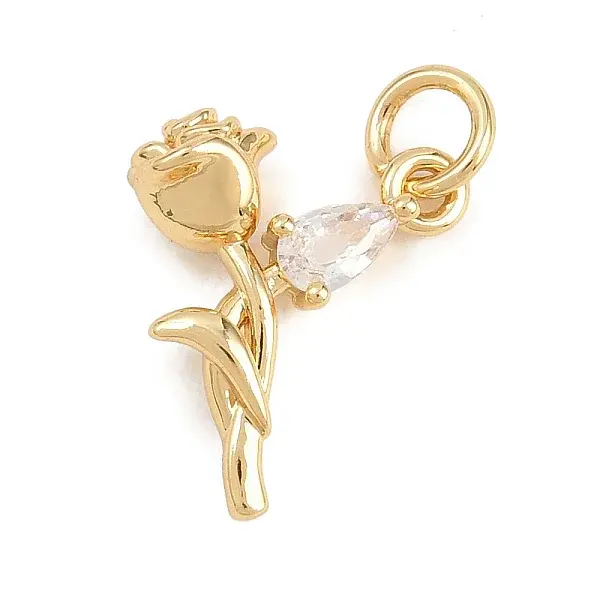 Valentine's Day Brass Micro Pave Clear Cubic Zirconia Pendants