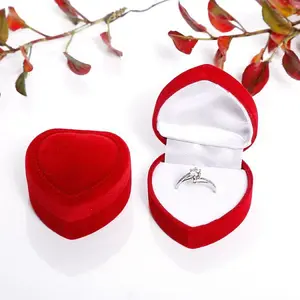 Valentine's Day Velvet Ring Storage Boxes