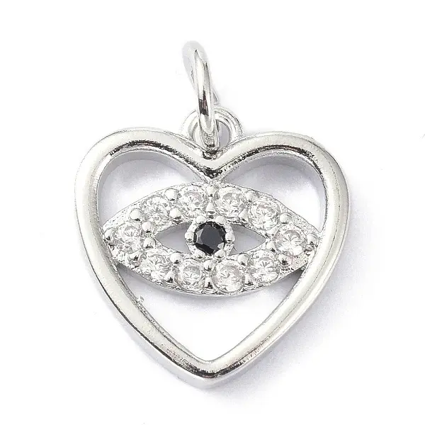 Brass Micro Pave Clear Cubic Zirconia Charms