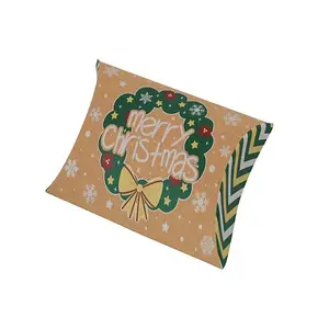 Christmas Theme Cardboard Candy Pillow Boxes