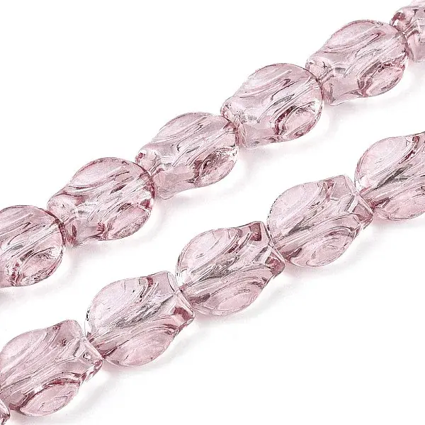 Baking Paint Transparent Glass Beads Strands